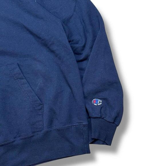 Vintage 80s Champion Hoodie Sweatshirt Mens Sz M Navy  Raglan Sleeve Canada Made - Picture 2 of 8